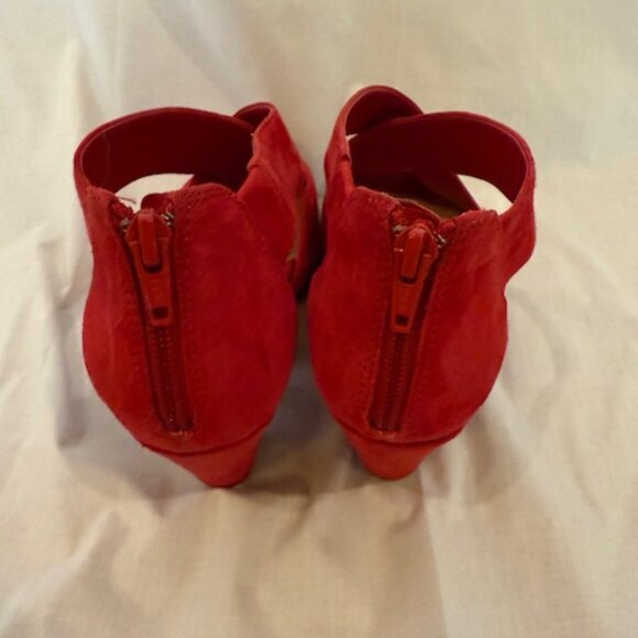 Easy Spirit Open Toe Red Platform Nubuck Leather Shoes US 8.5 - Picture 6 of 10